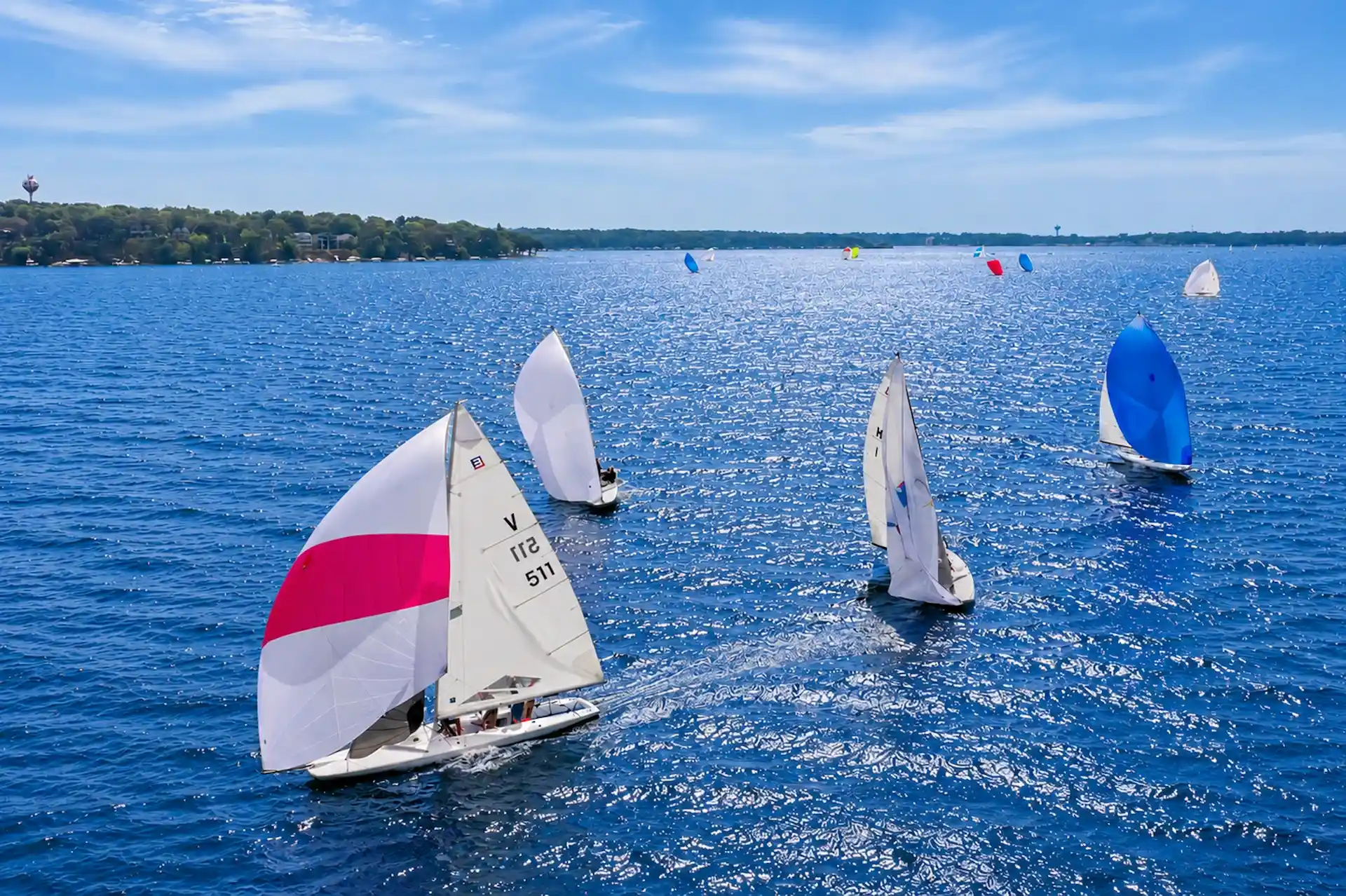 Sailboats racing on West Okoboji Lake, Iowa